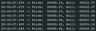 Sensor output with actual pitch of 90°